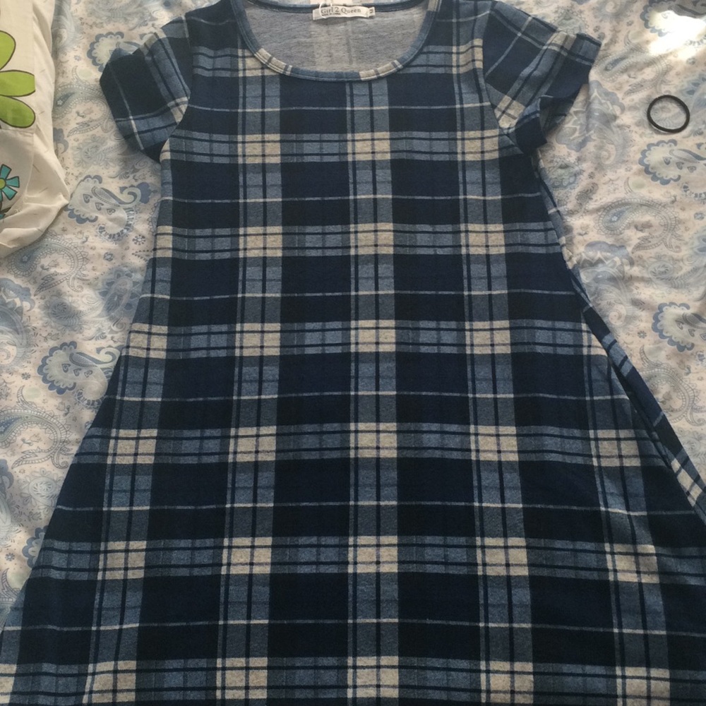 Plaid shift dress